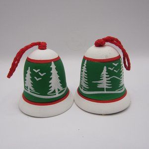 Two Tessa Clay Bell Ornaments